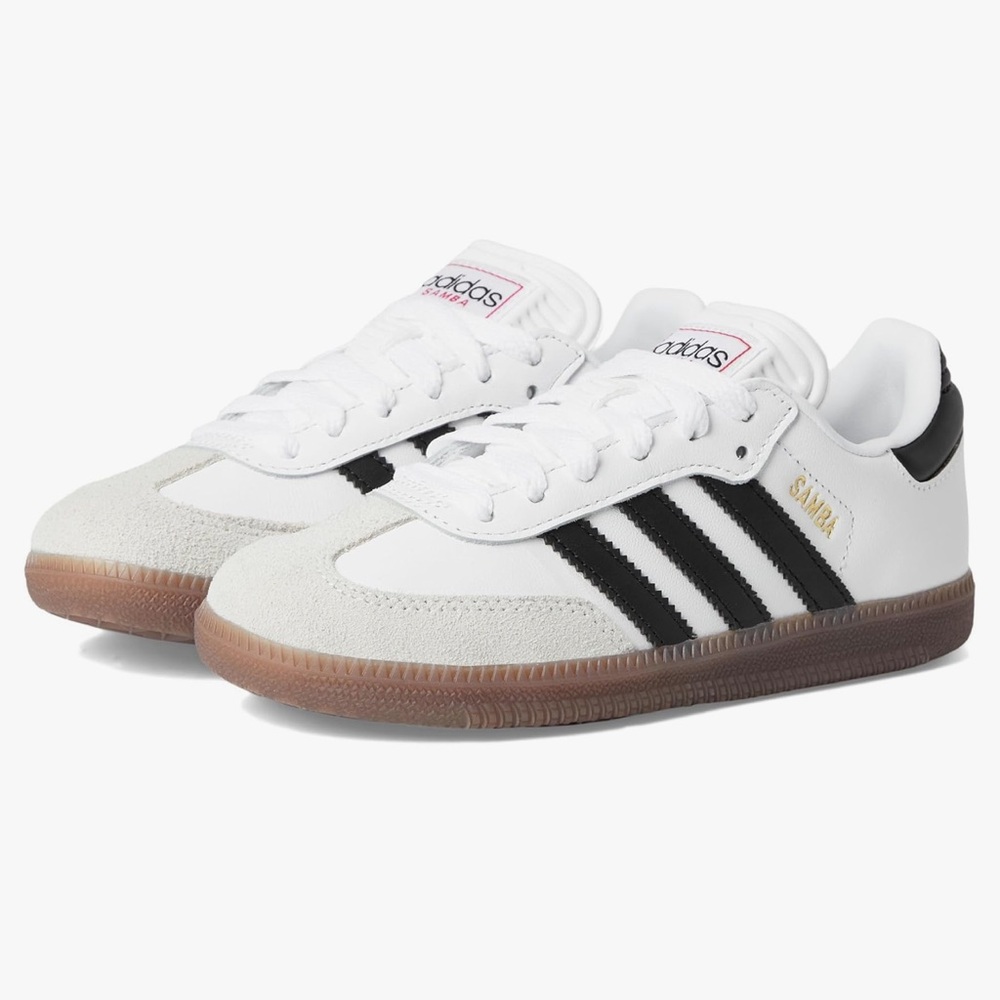 Adidas Samba White and Black Sneakers - Big Kids